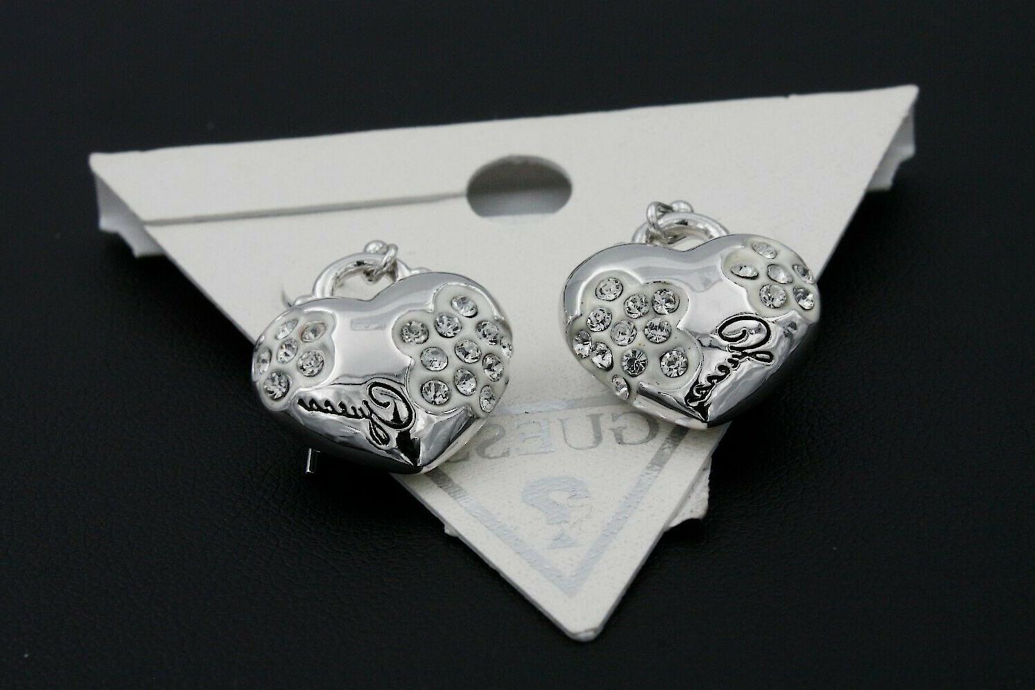 eleganti orecchini marchio cuore fiori con brillantini