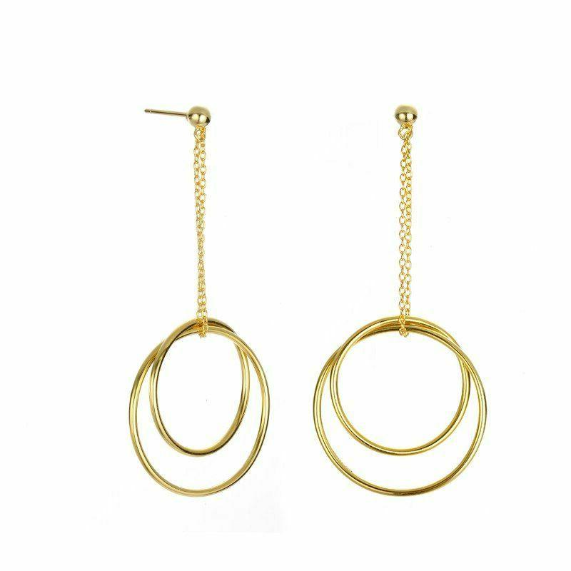 esagerato acciaio inox grande cerchio rotondo orecchini