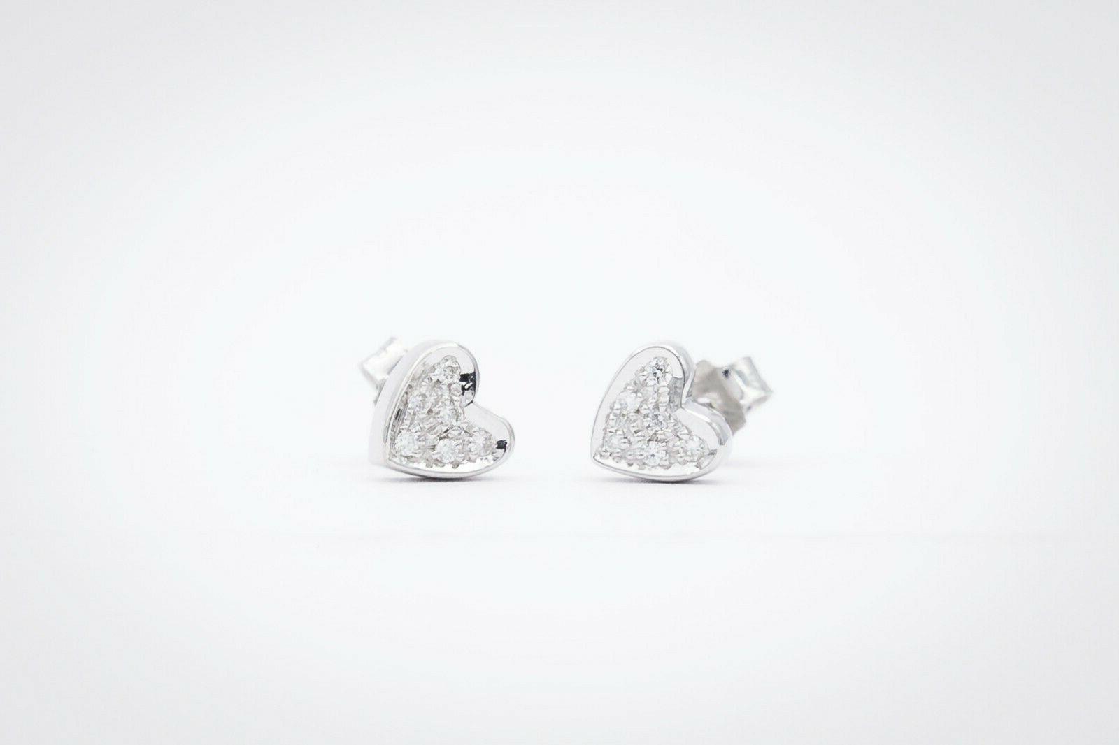 esclusivi orecchini donna cuore pave oro 750