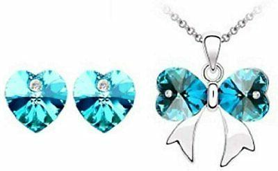 evrylon parure fiocco donna set collana orecchini