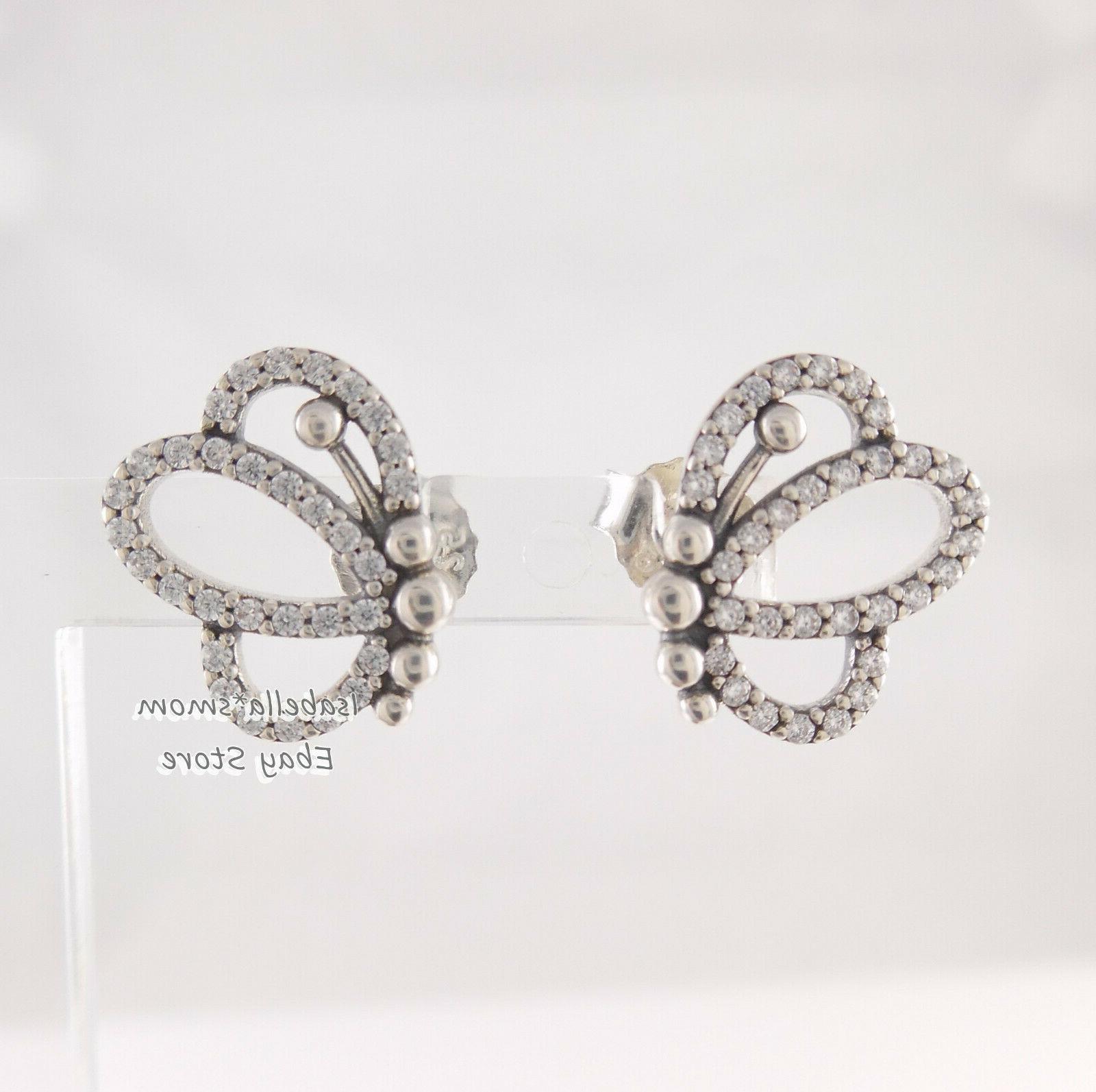 farfalla contorni autentico orecchini argento 297912cz nuovo