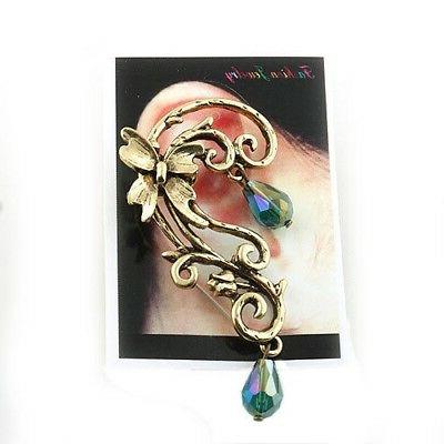 farfalla fiore avvolto orecchini ear cuff gotico