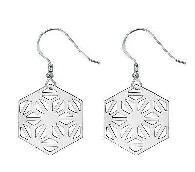 fiocco di neve esagonale tono argento in