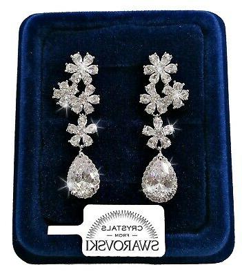 fiore con goccia orecchini pl oro bianco