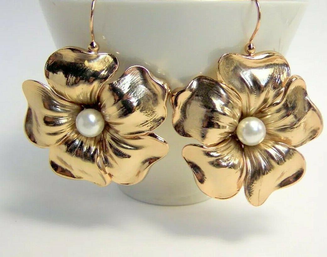 fiore di loto orecchini pendenti dorati orecchini