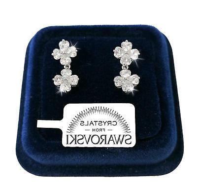 fiori quadrifoglio orecchini pl oro bianco 18k
