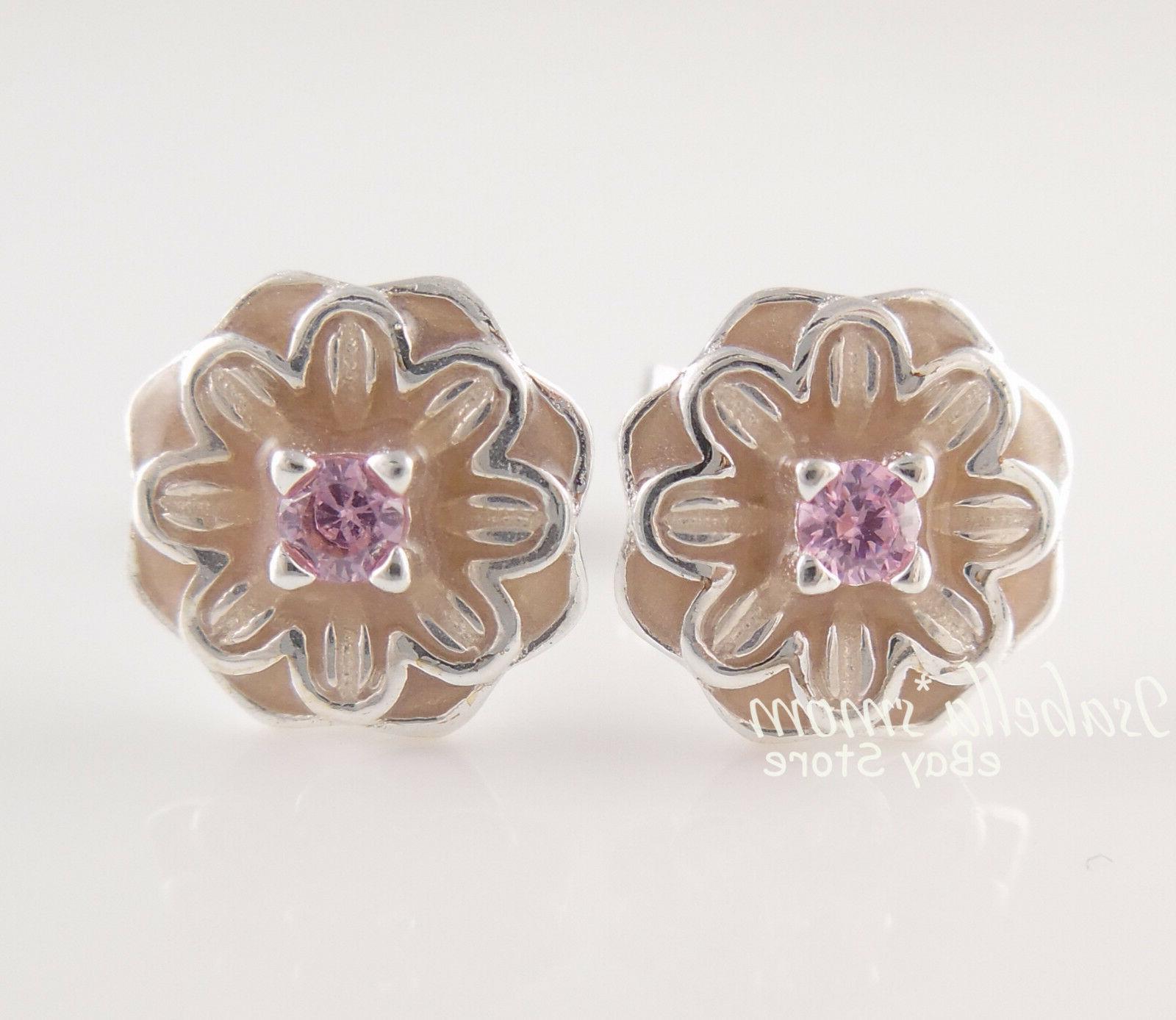 fioritura dalia autentico smalto rosa fiori orecchino