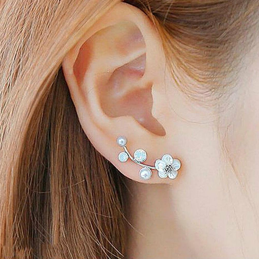 fj elegante donna fiore perle finte intagliati