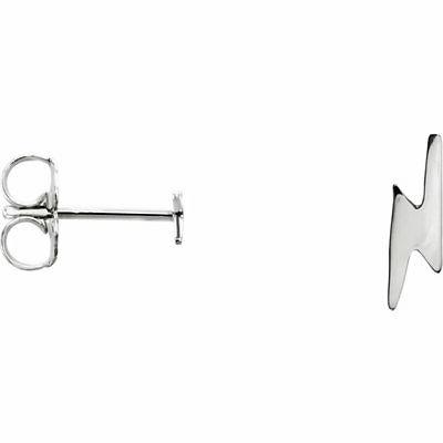 fulmine bullone orecchini in 14k oro bianco