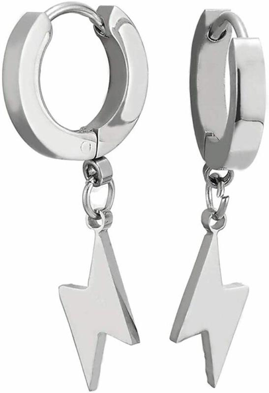 fulmine pendenti orecchini a cerchio da uomo