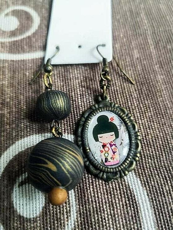 geisha cute kawaii japan earrings