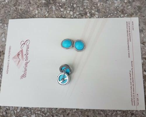 gemelli turchese argento 925 rodiato handmade doppio