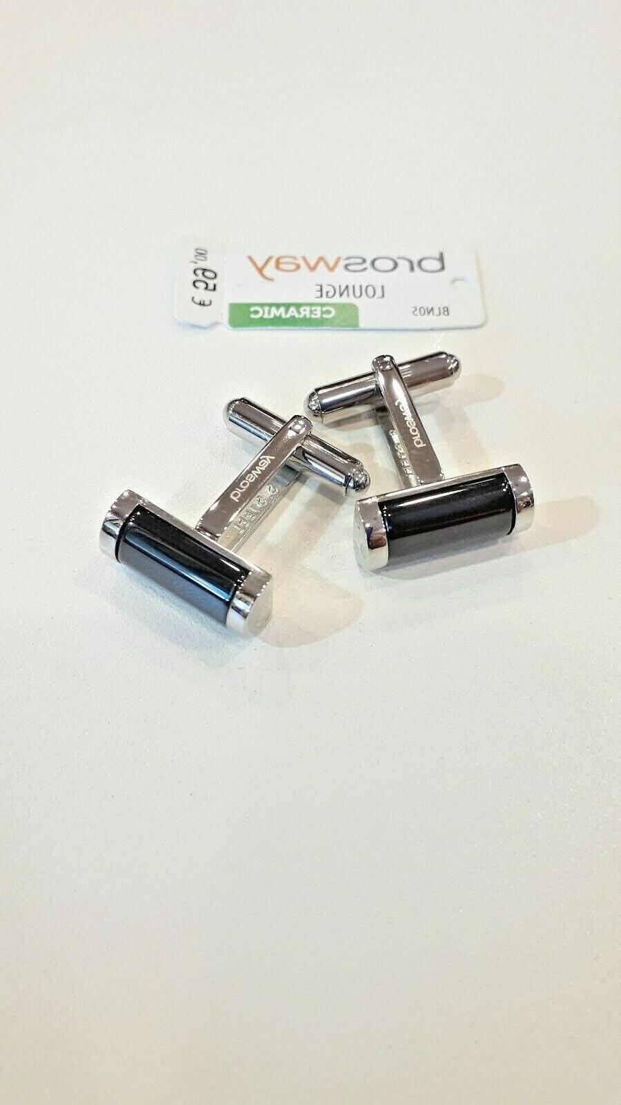 gemelli uomo acciaio ceramica nera collezione lounge