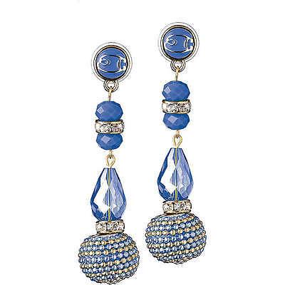 gioielli donna orecchini metallo strass pietre blu