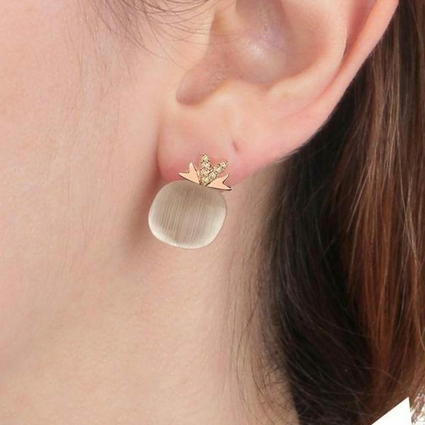 gioielli orecchini a cerchio col rose con