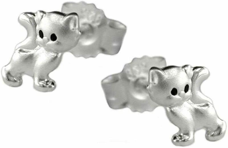 gioielli orecchini bambini gatto in argento 925