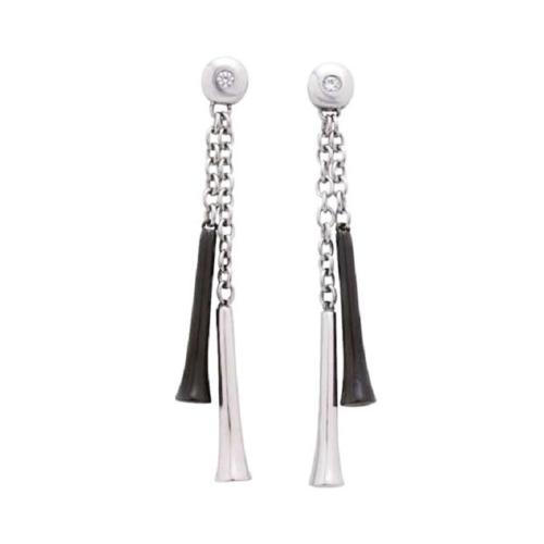 gioielli orecchini donna acciaio e acciaio nero