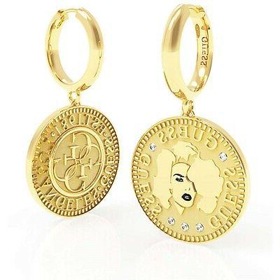 gioielli orecchini donna acciaiooro con pendente moneta