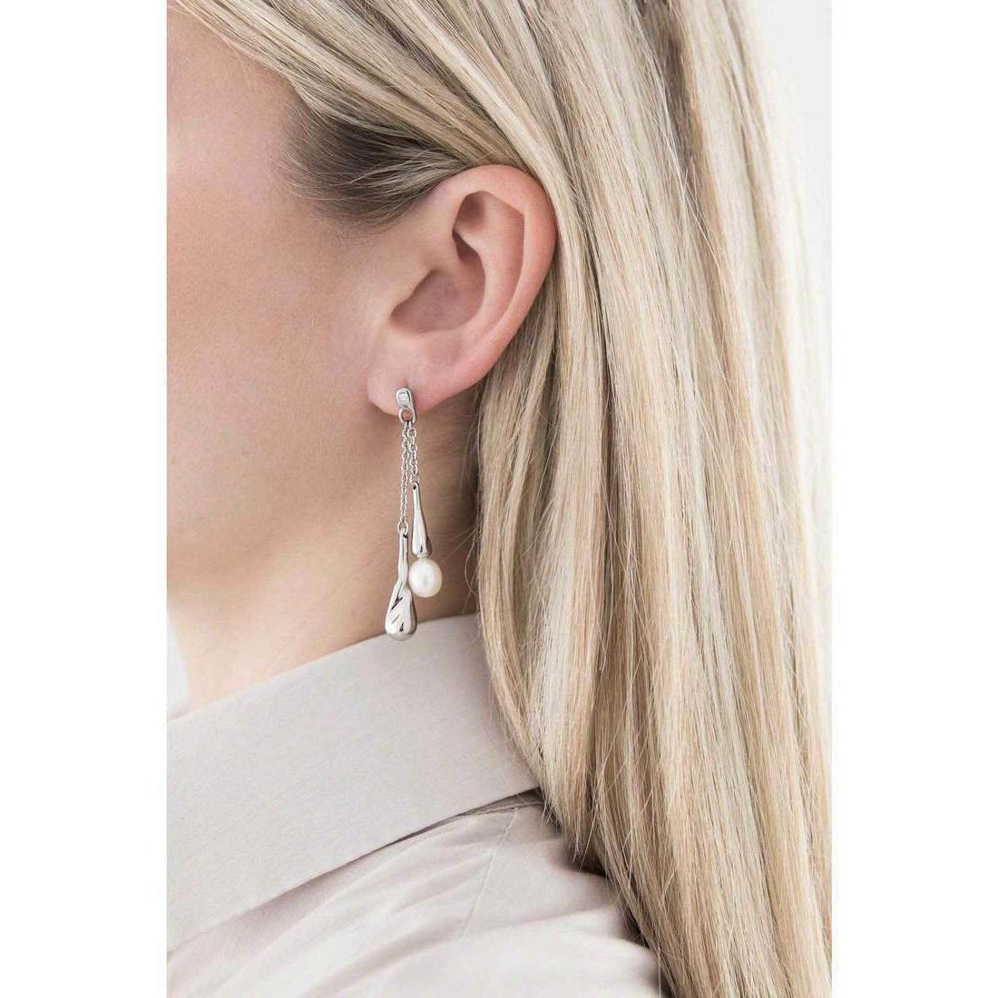 gioielli orecchini in acciaio con perle naturali