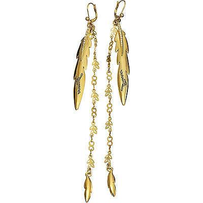 gioielli orecchini pendenti piuma dorati ube21316 gold