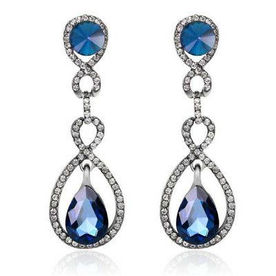 goccia lunga orecchini a lobo nero tono