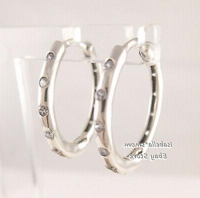 goccioline autentico argento sterling cerchio orecchini 2962