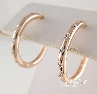 goccioline autentico rosa placcato oro hoop orecchini