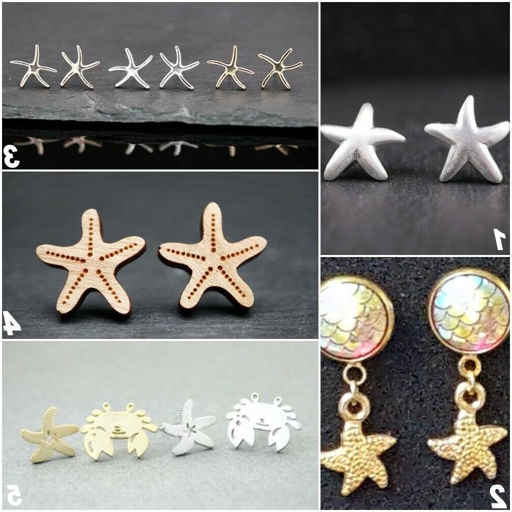 granchio and stella marina orecchini motiv holz