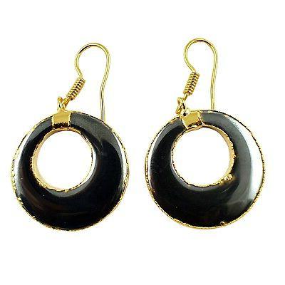 gunmetal forma rotonda 24k placcato oro donna