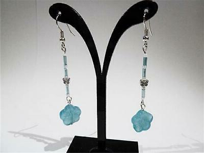 hm539 blu acqua perline orecchini pendenti 70mm