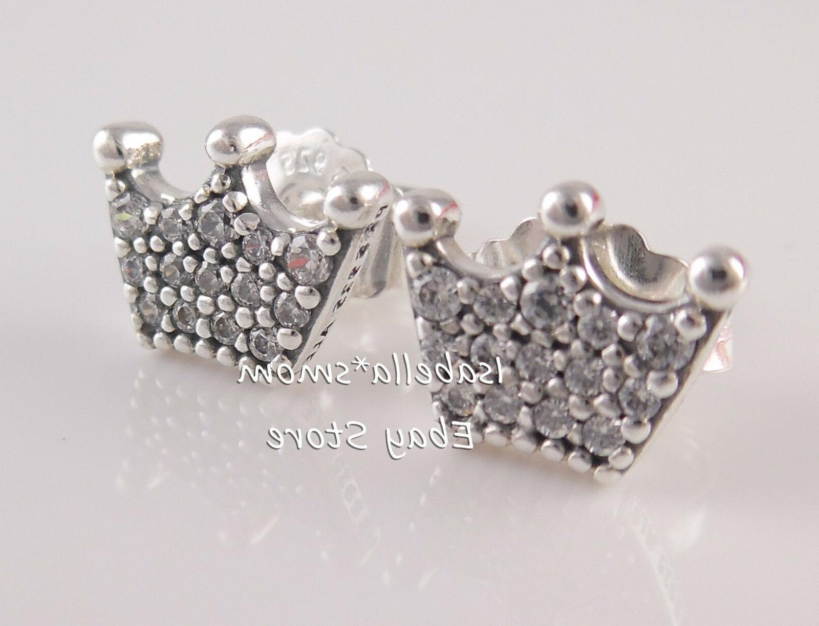 incantato corone autentico orecchini argento 297127cz nuovo