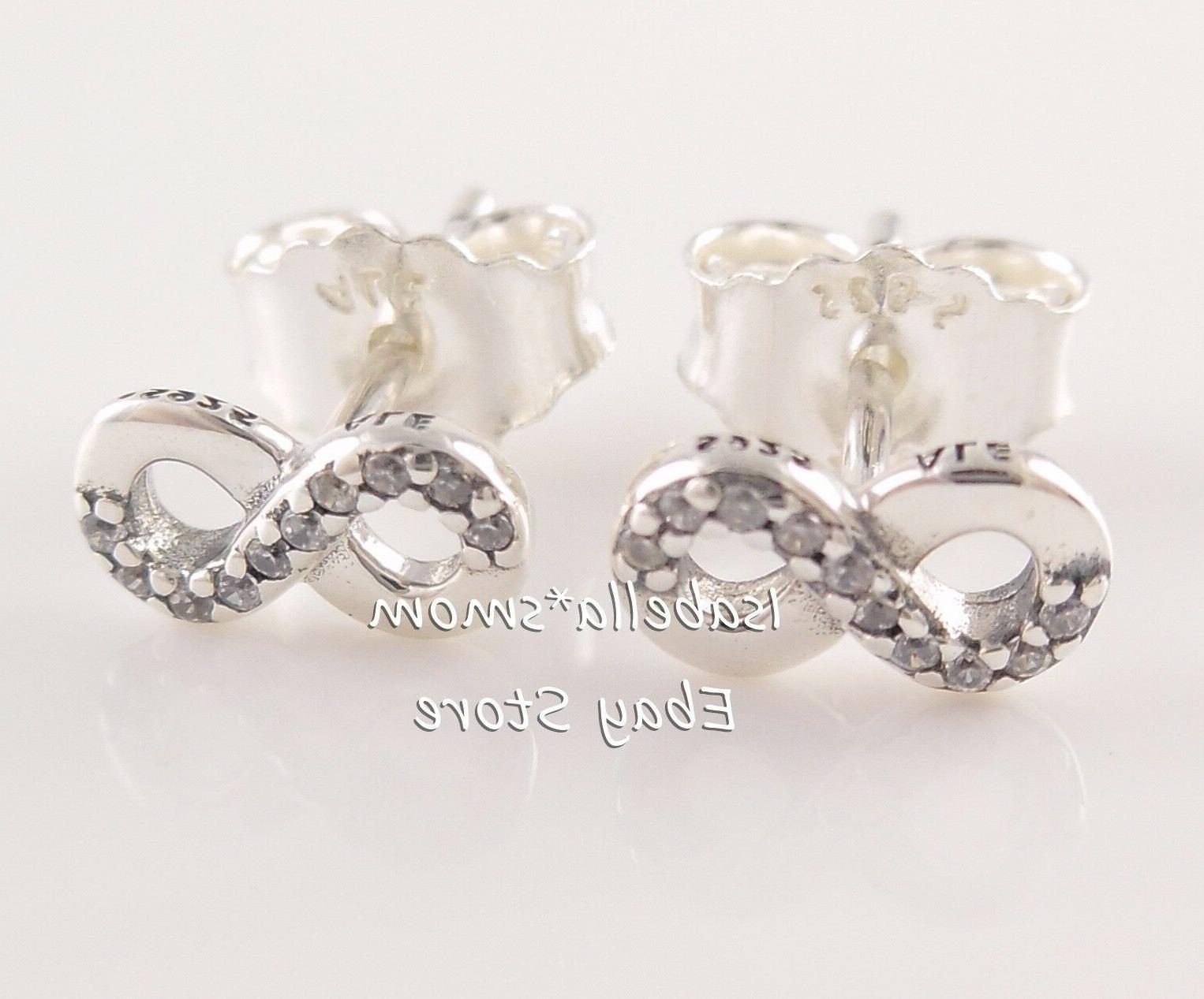 infinito love originale argento orecchini a lobo