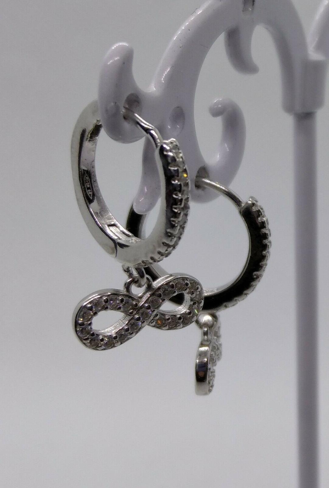 infinito orecchini cerchi pendenti rodiati mm 14