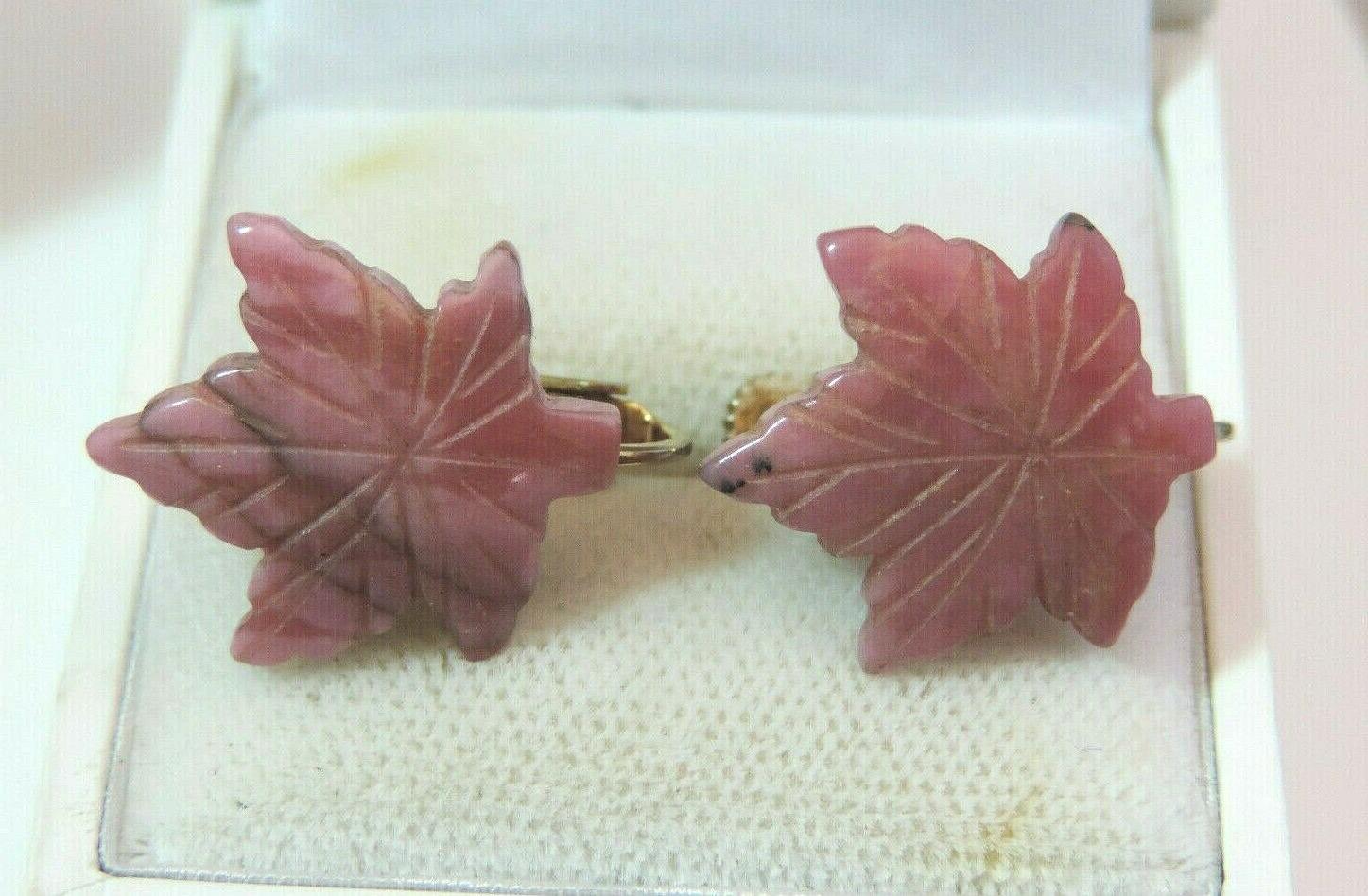 intagliato rosa rodocrosite pietra canadesi acero foglia