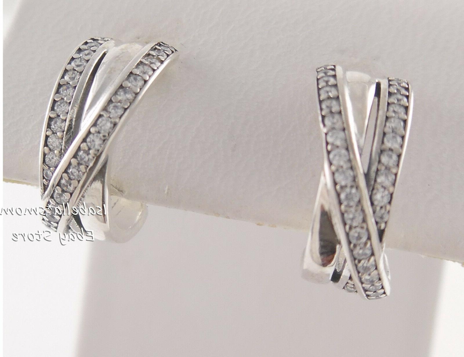 intrecciati autentico argento orecchini a cerchio 290730cz