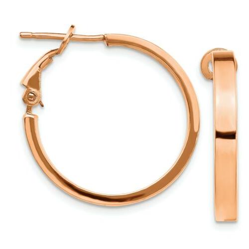 italiano 14k oro rosa 3mm x 25mm