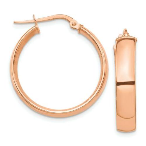 italiano 14k oro rosa alto lucidato 5mm