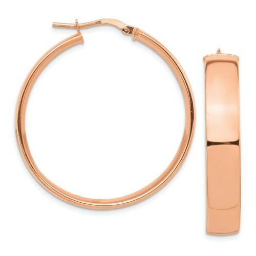 italiano 14k oro rosa alto lucidato 7mm