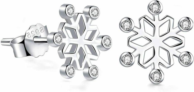 j endear orecchini donna fiocco di neve