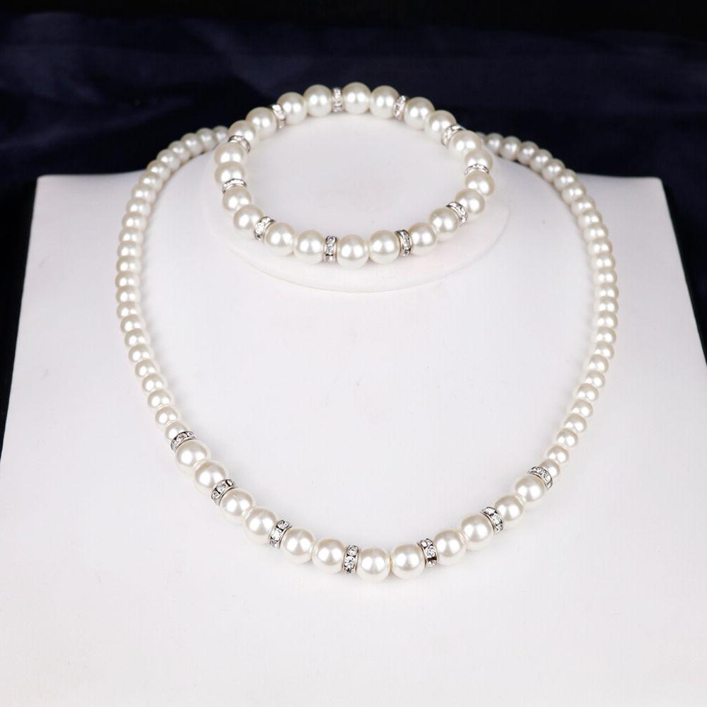 lc donne ragazze sposa perle finte collana