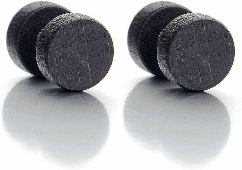 legno cerchio orecchini da uomo donna finto