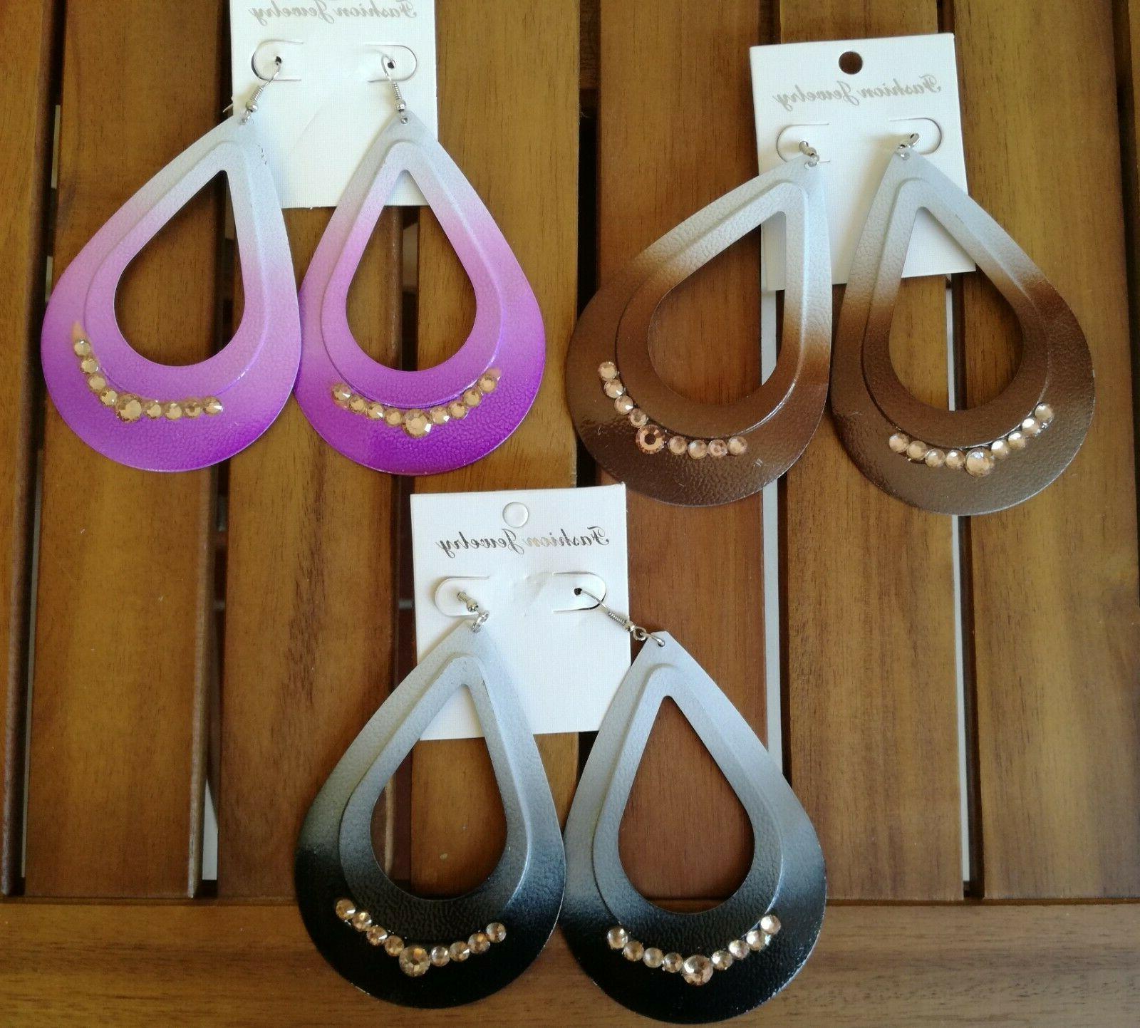 lotto 208 orecchini donna goccia strass grandi