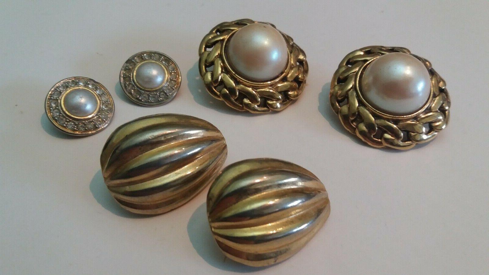 lotto 3 paia orecchini vintage clip