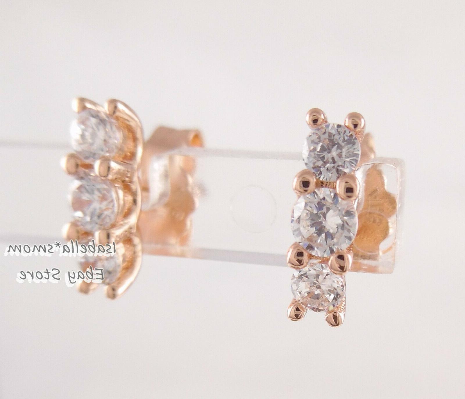 luccicante eleganza autentico rosa placcato oro orecchino