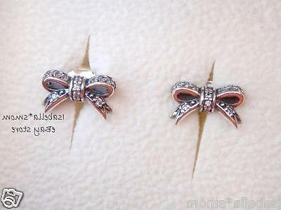 luccicante fiocco autentico sterling perno di orecchini