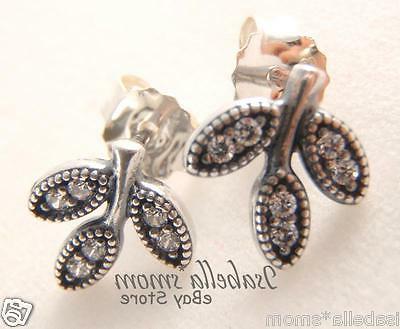 luccicante foglie autentico argento trasparente cz pietre