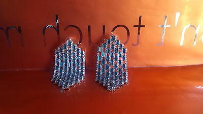 luminosi orecchini pendenti swarovski bianchi blu azzurri