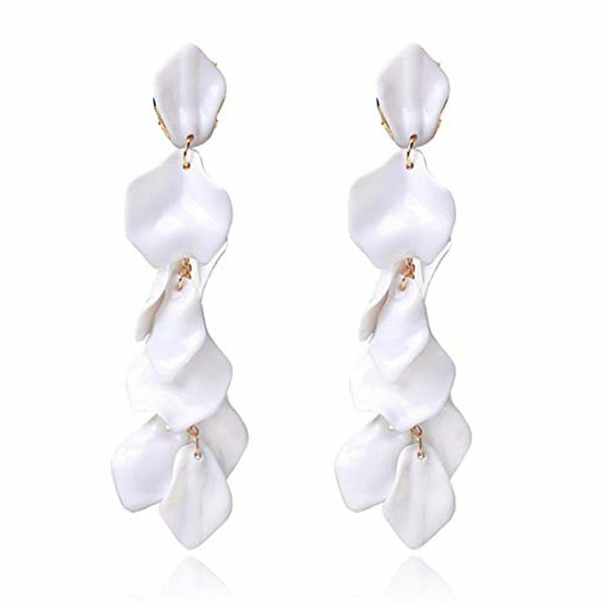 lungo acrilico petalo far cadere penzolare orecchini