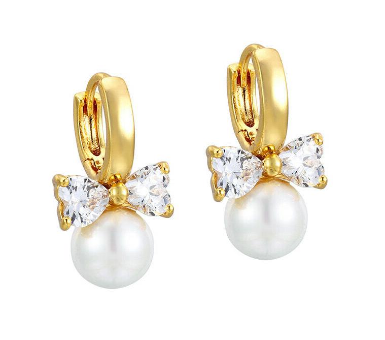 lusso orecchini a cerchio perle con swarovski