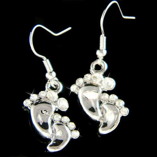 mamma piedi bambino orme in swarovski cristallo